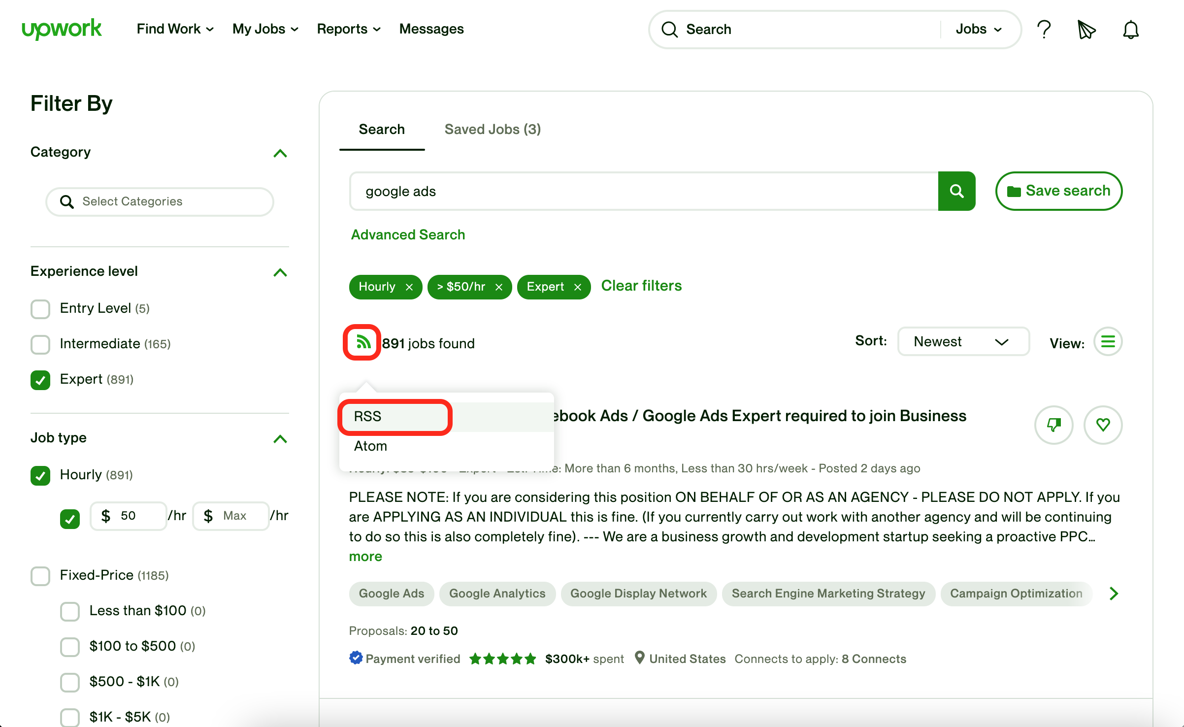 Where To Find Upwork RSS Feed